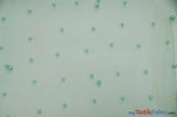 Very Soft Tulle With Pearls Polyester Fabric - Sheer Beaded Tulle, 52" Width (1 Yard)