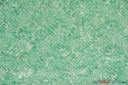 Rosette Satin Polyester Fabric - 3D Satin Floral Embroidery, 52/54" Width (Yards, Bolts, Sample Swatch)