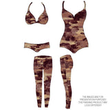 Printed Spandex Camouflage Tricot Desert Camouflage