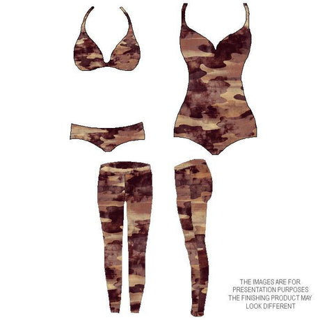 Printed Spandex Camouflage Tricot Desert Camouflage