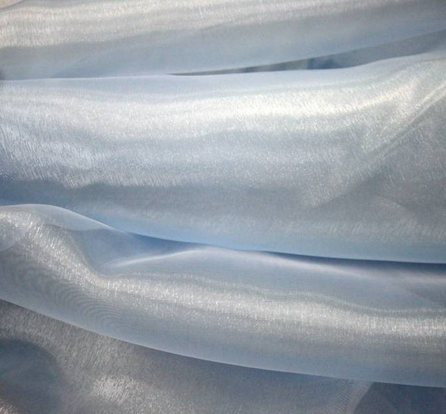 Mirror Organza 100 Percent Polyester Fabric - Blue Sheer Mirror Finish, 58/60" Width