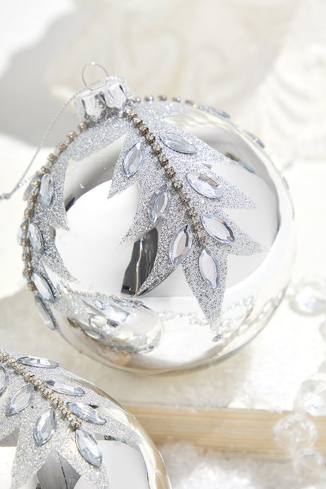 4" - 5.5" Glass Jewel Ball & Finial Ornament