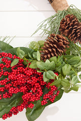 22” Winter Foliage & Berry Layered Vine Wreath