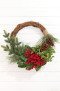 22” Winter Foliage & Berry Layered Vine Wreath