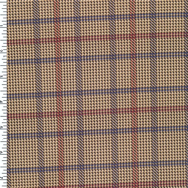 Poly Spandex Tricot Plaid Sanded Soft Hand