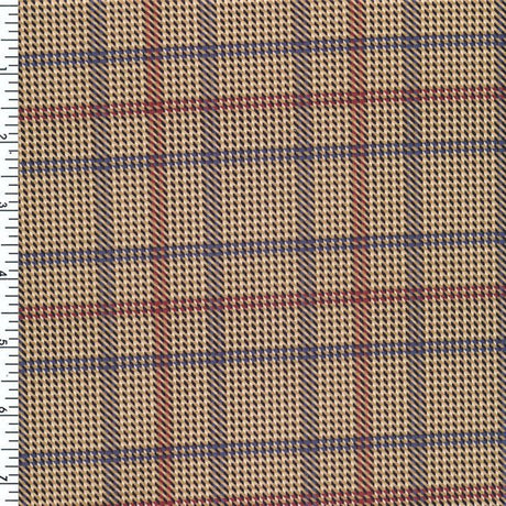 Poly Spandex Tricot Plaid Sanded Soft Hand