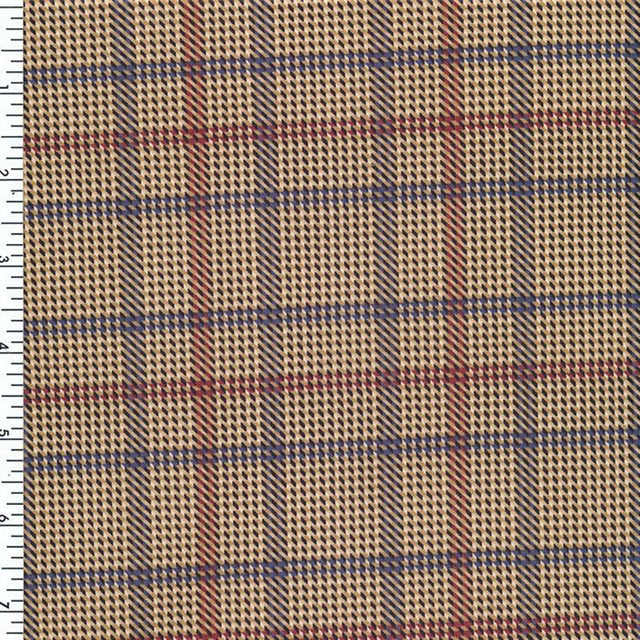 Poly Spandex Tricot Plaid Sanded Soft Hand