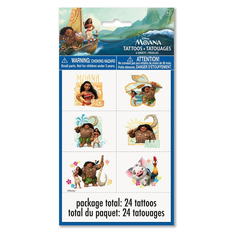 Moana Temporary Tattoos 24 Pack