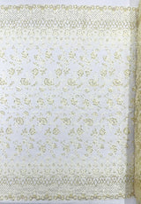 Modern Luxury Beaded Fabric - Mesh Lace, 54" Width, Color Assorted (1 Yard)