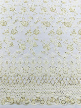 Modern Luxury Beaded Fabric - Mesh Lace, 54" Width, Color Assorted (1 Yard)