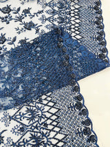 Modern Luxury Beaded Fabric - Mesh Lace, 54" Width, Color Assorted (1 Yard)