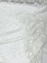 Modern Luxury Beaded Fabric - Mesh Lace, 54" Width, Color Assorted (1 Yard)