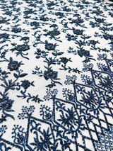 Modern Luxury Beaded Fabric - Mesh Lace, 54" Width, Color Assorted (1 Yard)