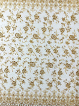 Modern Luxury Beaded Fabric - Mesh Lace, 54" Width, Color Assorted (1 Yard)