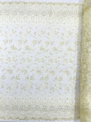 Modern Luxury Beaded Fabric - Mesh Lace, 54" Width, Color Assorted (1 Yard)
