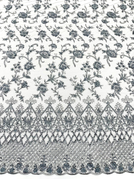 Modern Luxury Beaded Fabric - Mesh Lace, 54" Width, Color Assorted (1 Yard)