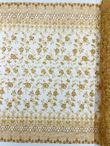 Modern Luxury Beaded Fabric - Mesh Lace, 54" Width, Color Assorted (1 Yard)