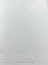 Modern Luxury Beaded Fabric - Mesh Lace, 54" Width, Color Assorted (1 Yard)