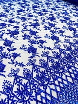 Modern Luxury Beaded Fabric - Mesh Lace, 54" Width, Color Assorted (1 Yard)
