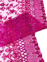 Modern Luxury Beaded Fabric - Mesh Lace, 54" Width, Color Assorted (1 Yard)