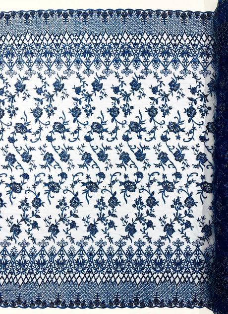 Modern Luxury Beaded Fabric - Mesh Lace, 54" Width, Color Assorted (1 Yard)