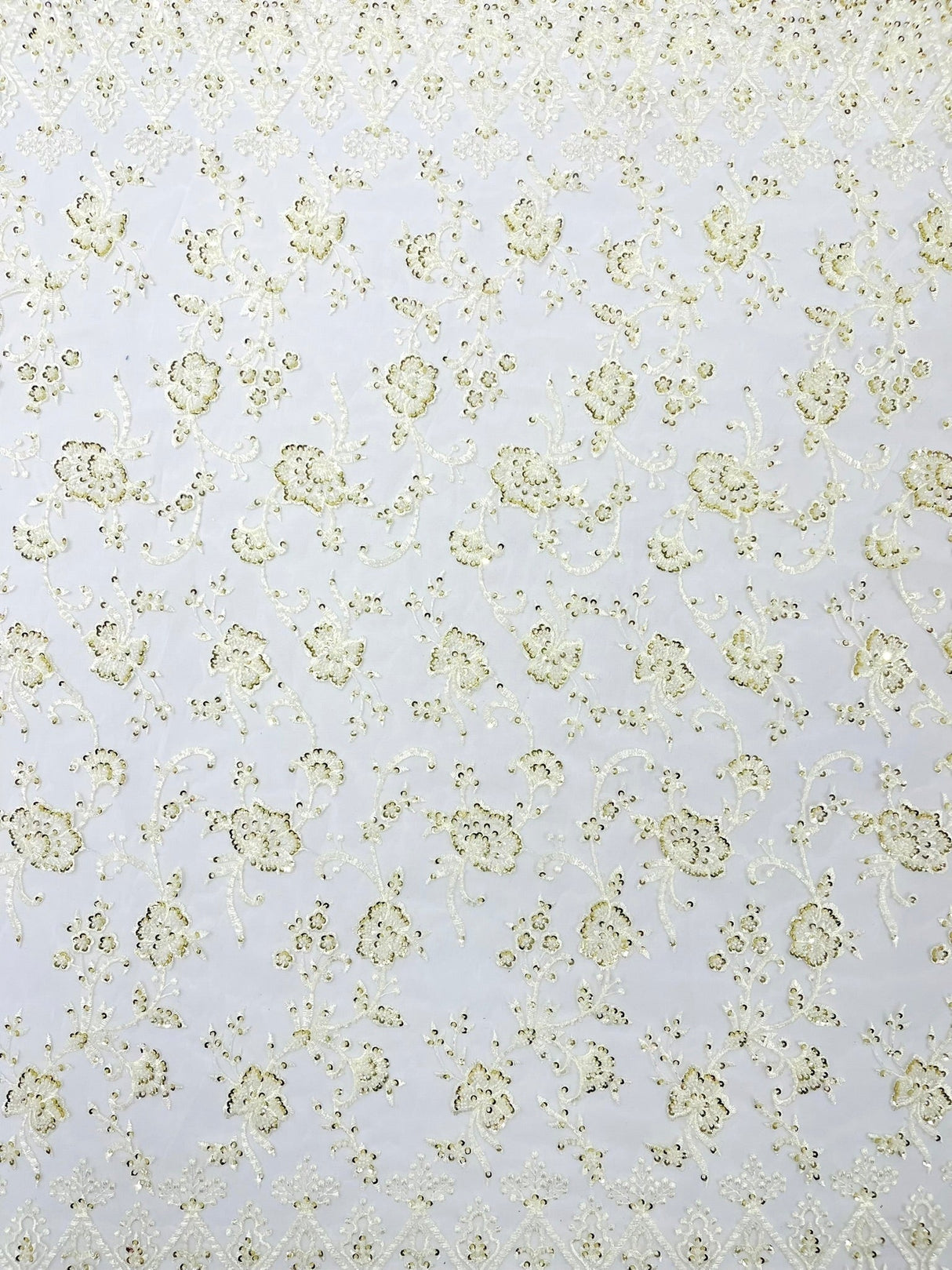 Modern Luxury Beaded Fabric - Mesh Lace, 54" Width, Color Assorted (1 Yard)