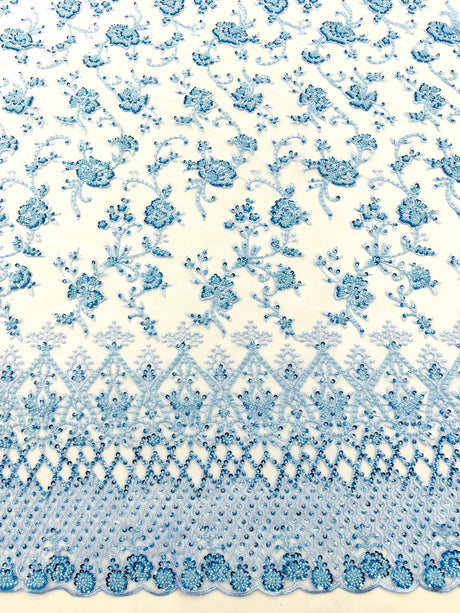 Modern Luxury Beaded Fabric - Mesh Lace, 54" Width, Color Assorted (1 Yard)