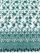 Modern Luxury Beaded Fabric - Mesh Lace, 54" Width, Color Assorted (1 Yard)