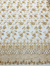 Modern Luxury Beaded Fabric - Mesh Lace, 54" Width, Color Assorted (1 Yard)