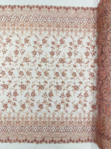 Modern Luxury Beaded Fabric - Mesh Lace, 54" Width, Color Assorted (1 Yard)