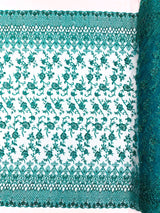 Modern Luxury Beaded Fabric - Mesh Lace, 54" Width, Color Assorted (1 Yard)