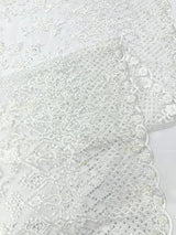Modern Luxury Beaded Fabric - Mesh Lace, 54" Width, Color Assorted (1 Yard)