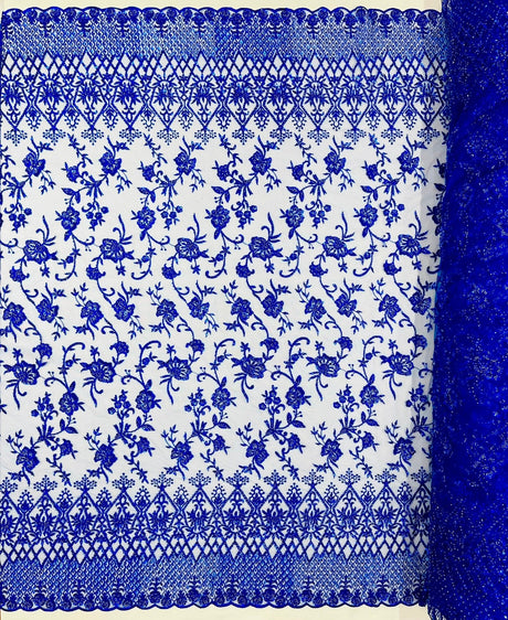 Modern Luxury Beaded Fabric - Mesh Lace, 54" Width, Color Assorted (1 Yard)
