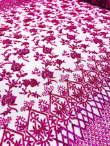 Modern Luxury Beaded Fabric - Mesh Lace, 54" Width, Color Assorted (1 Yard)