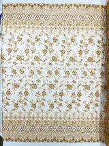 Modern Luxury Beaded Fabric - Mesh Lace, 54" Width, Color Assorted (1 Yard)