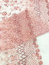Modern Luxury Beaded Fabric - Mesh Lace, 54" Width, Color Assorted (1 Yard)
