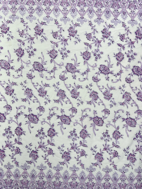 Modern Luxury Beaded Fabric - Mesh Lace, 54" Width, Color Assorted (1 Yard)