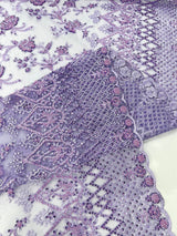 Modern Luxury Beaded Fabric - Mesh Lace, 54" Width, Color Assorted (1 Yard)