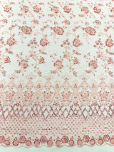 Modern Luxury Beaded Fabric - Mesh Lace, 54" Width, Color Assorted (1 Yard)
