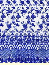 Modern Luxury Beaded Fabric - Mesh Lace, 54" Width, Color Assorted (1 Yard)