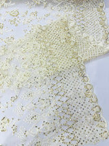 Modern Luxury Beaded Fabric - Mesh Lace, 54" Width, Color Assorted (1 Yard)