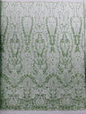 Modern Luxury Beaded Fabric Embroidered On A Mesh Lace Fabric - Beaded Embroidery, 54" Width (1 Yard)