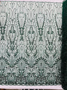 Modern Luxury Beaded Fabric Embroidered On A Mesh Lace Fabric - Beaded Embroidery, 54" Width (1 Yard)