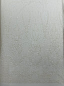 Modern Luxury Beaded Fabric Embroidered On A Mesh Lace Fabric - Beaded Embroidery, 54" Width (1 Yard)