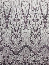 Modern Luxury Beaded Fabric Embroidered On A Mesh Lace Fabric - Beaded Embroidery, 54" Width (1 Yard)