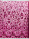 Modern Luxury Beaded Fabric Embroidered On A Mesh Lace Fabric - Beaded Embroidery, 54" Width (1 Yard)
