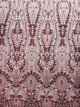 Modern Luxury Beaded Fabric Embroidered On A Mesh Lace Fabric - Beaded Embroidery, 54" Width (1 Yard)