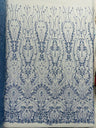Modern Luxury Beaded Fabric Embroidered On A Mesh Lace Fabric - Beaded Embroidery, 54" Width (1 Yard)