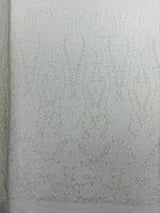 Modern Luxury Beaded Fabric Embroidered On A Mesh Lace Fabric - Beaded Embroidery, 54" Width (1 Yard)