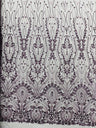 Modern Luxury Beaded Fabric Embroidered On A Mesh Lace Fabric - Beaded Embroidery, 54" Width (1 Yard)